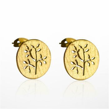 24kt Gold Plated Large Stud Earrings, 5 of 6