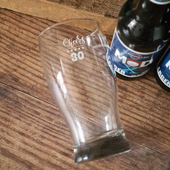 Personalised 30th Birthday Gift Pint Glass, 6 of 10