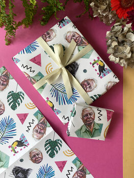David Attenborough Wrapping Paper, Fun Nature Gift Wrap, 3 of 11