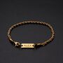 Gold Engravable 3mm Rope Bracelet Unisex, thumbnail 6 of 12