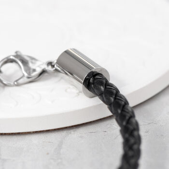 Personalised Sterling Silver Horseshoe Leather Bracelet, 5 of 10