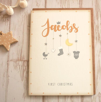 Personalised Baby's First Christmas Card, 3 of 4