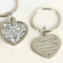 Personalised Valentines Diamante Heart Keyiring Gift, thumbnail 2 of 3