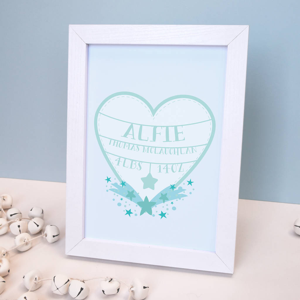 personalised hearts and stars print by cows kisses