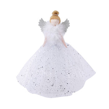 Large Light Up Silver Angel Christmas Tree Topper, 2 of 5