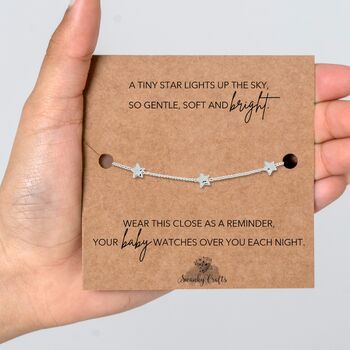 Miscarriage Gift With A Gold Plated Or Silver Plated Star Bracelet And Card, 9 of 12