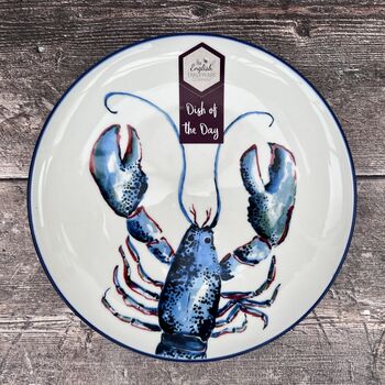 Blue And White Lobster Patterned Plate, 2 of 3