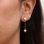 9ct Yellow Gold Mother Of Pearl Petals Drop Earrings, thumbnail 1 of 4