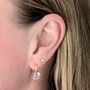 Clear Quartz Teardrop April Birthstone Earrings, thumbnail 2 of 5