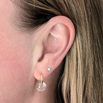 Clear Quartz Teardrop April Birthstone Earrings, 2 of 5