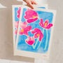 Flwrs 01 Abstract Floral Risograph Print, thumbnail 1 of 4