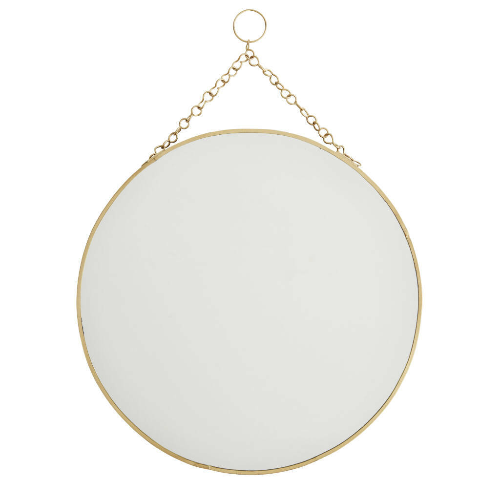 Round Gold Mirror With Chain By Posh Totty Designs Interiors