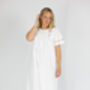 Women's White Cotton Bird And Flower Embroidered Nightdress, thumbnail 2 of 7