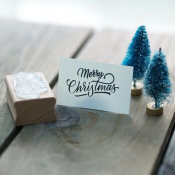 Merry Christmas Rubber Stamp / Seasonal Gift Wrapping, 4 of 4