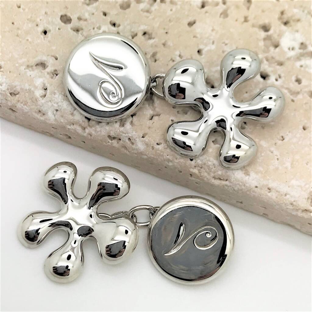 Splash Silver Cufflinks For Men Or Women – Easy Disc Fastening, 1 of 6