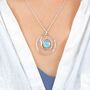Blue Fire Opal Spiral Necklace In Sterling Silver, thumbnail 1 of 10