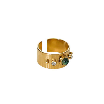 Wide Band 18k Gold Plated Contemporary Ring, 2 of 2