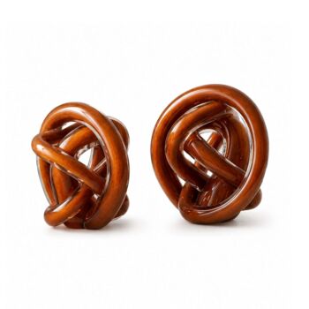 Clear Handblown Glass Knot Sculpture Set Of Two, 6 of 12