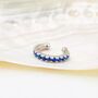 Sterling Silver Minimalist Sapphire Blue Cz Ear Cuff, thumbnail 2 of 9