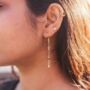 Gold Plated Crystal Quartz Drop Earrings, thumbnail 3 of 4