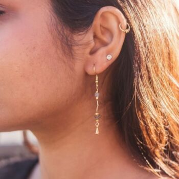 Gold Plated Crystal Quartz Drop Earrings, 3 of 4