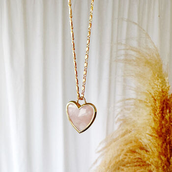 Gemstone Heart Gold Plated Pendant, 3 of 8