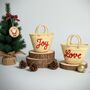 Handmade Christmas Mini Straw 'Joy' Basket, thumbnail 4 of 7