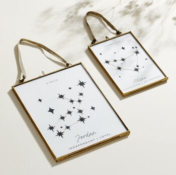 Personalised Celestial Zodiac Hand Stitched Print, 2 of 9