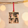 Personalised Four Photo Leather Christmas Bauble, thumbnail 1 of 2