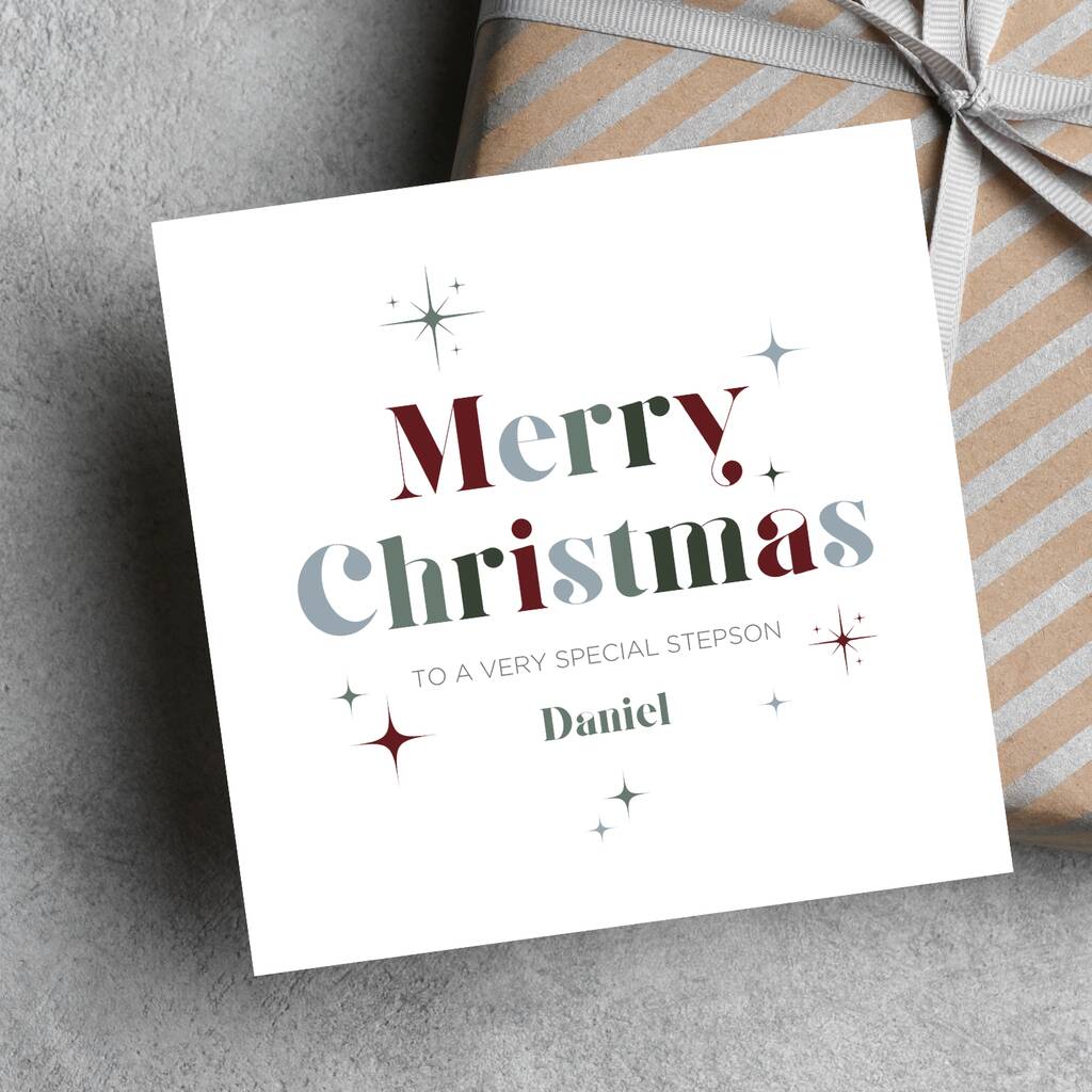 Personalised Christmas Card For Very Special Stepson