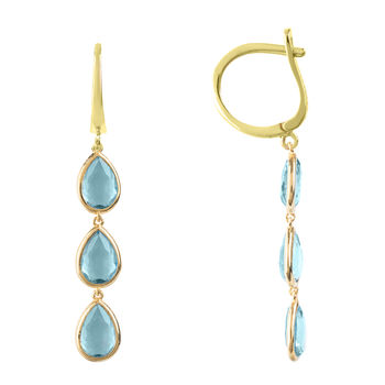 Sorrento Triple Drop Earring Gold Plated Silver, 3 of 11