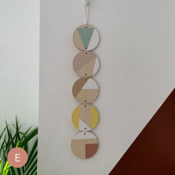 Five Tier Small Wooden Multicoloured Wall Hanging, 4 of 5