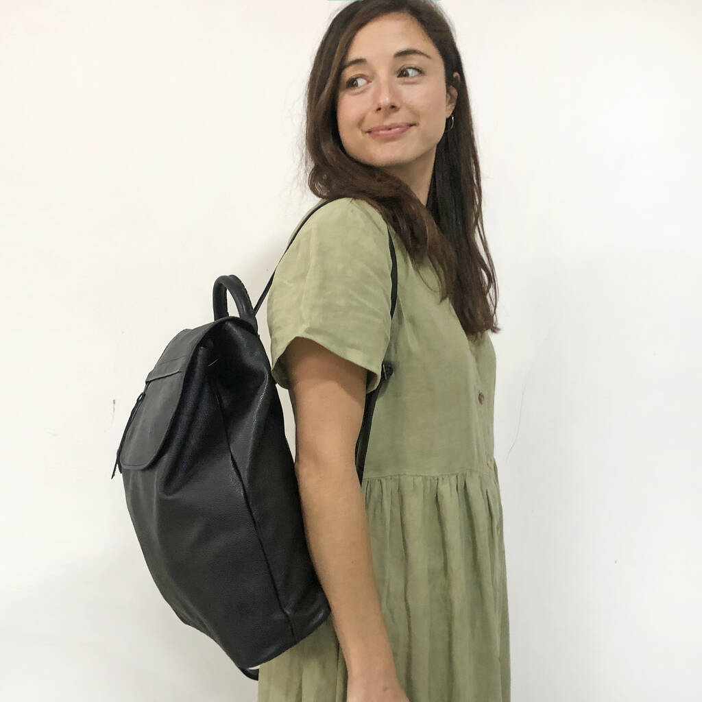 Fair Trade Stylish Versatile Leather Rucksack Backpack By Aura Que ...