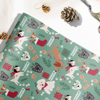Personalised Christmas Dogs Wrapping Paper, 2 of 6