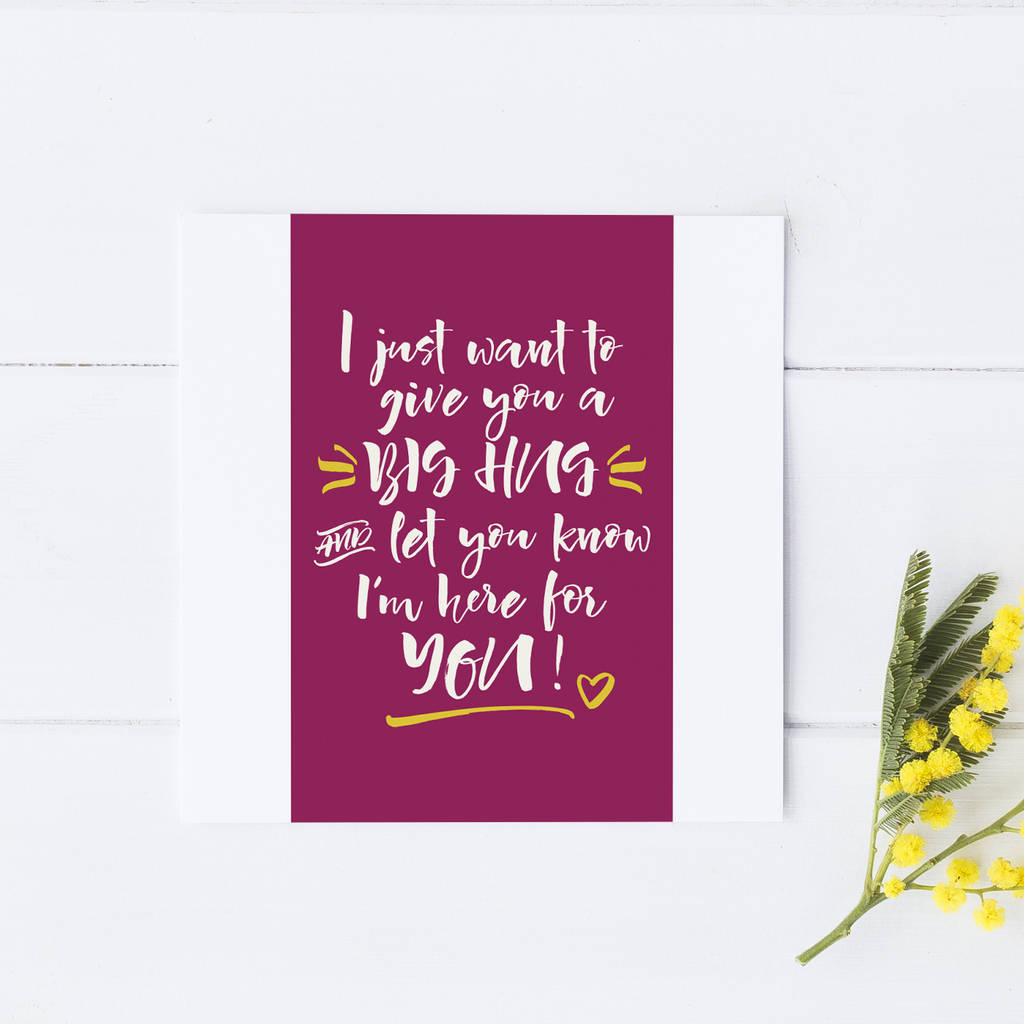 big hug thinking of you card by intwine design