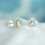 Handmade Blue Topaz Stud Earrings, thumbnail 6 of 10