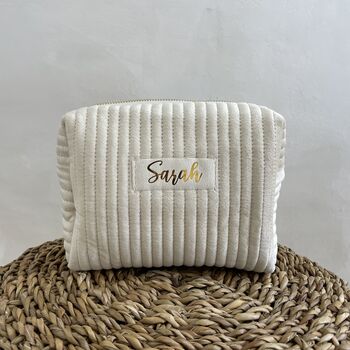Personalised Soft Velvet Pleated Makeup Cosmetic Cube Bag, 10 of 10