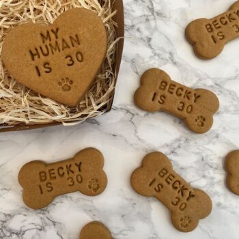 'My Human Is …' Birthday Dog Biscuits Gift Set, 2 of 4