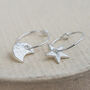 Sterling Silver Mismatch Star And Moon Charm Hoops, thumbnail 2 of 8