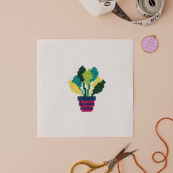 Potted Plant Mini Counted Cross Stitch Kit, 2 of 3