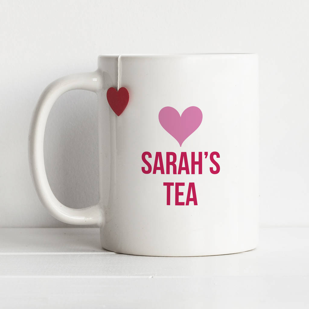 valentine personalised name message mug by sarah hurley