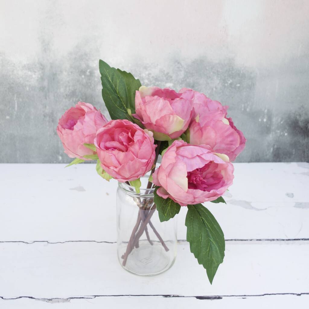 Blush Pink Artificial Peony Bouquet Celebration By Abigail Bryans Designs