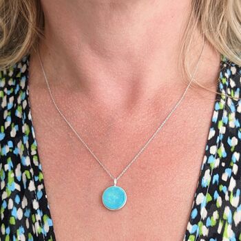Turquoise December Birthstone Necklace Silver, 3 of 7