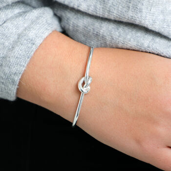 Sterling Silver Friendship Knot Bangle, 2 of 10
