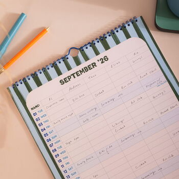 2026 2027 A3 Family Wall Calendar | Academic Year | Costal Stripe, 2 of 7