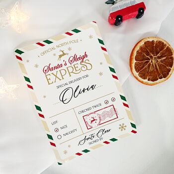 Personalised Nice List Certificate Santa Claus Christmas Eve Box Set, 12 of 12