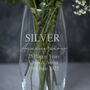 Personalised Glass Bullet Vase – 25th Silver Anniversary Gift, thumbnail 2 of 3