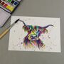 Rainbow Moo Watercolour Print, thumbnail 1 of 2