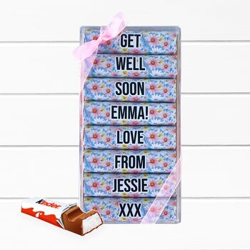 Get Well Soon Personalised Kinder Chocolate Present, 3 of 8