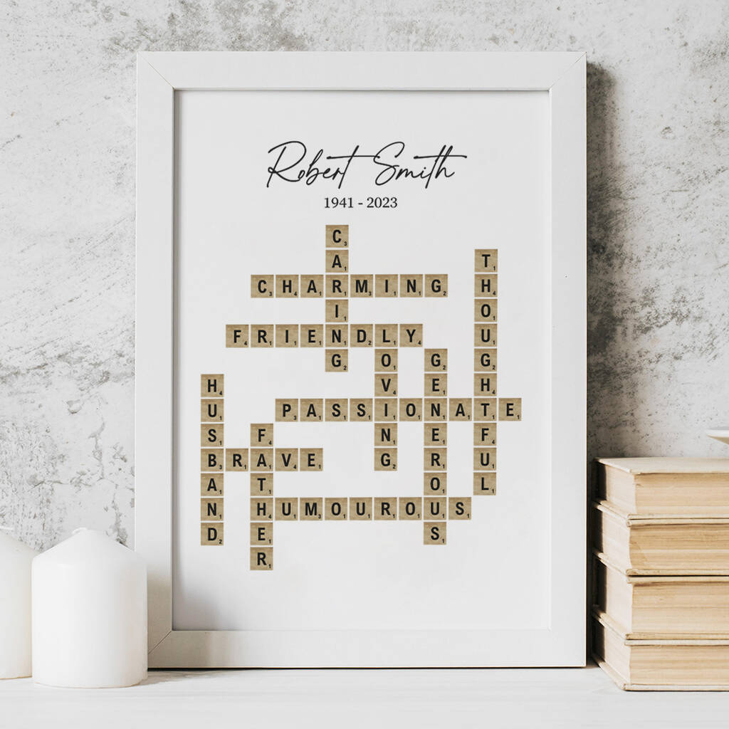 Personalised Create Your Own Scrabble Tile Family Print, 1 of 2